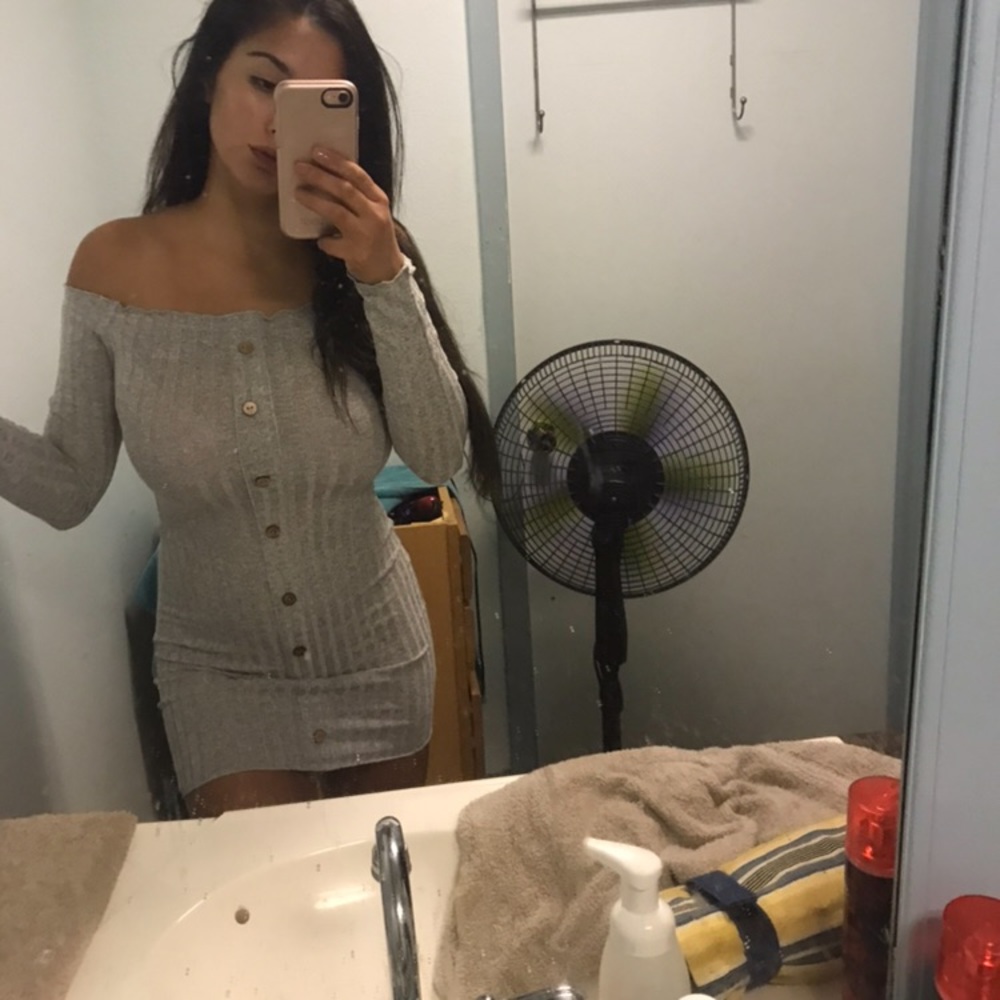 Ribbed long sleeve dress